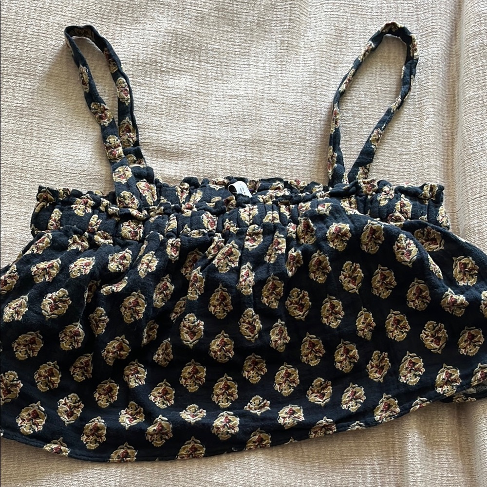 Zara Black and Yellow Textured Top